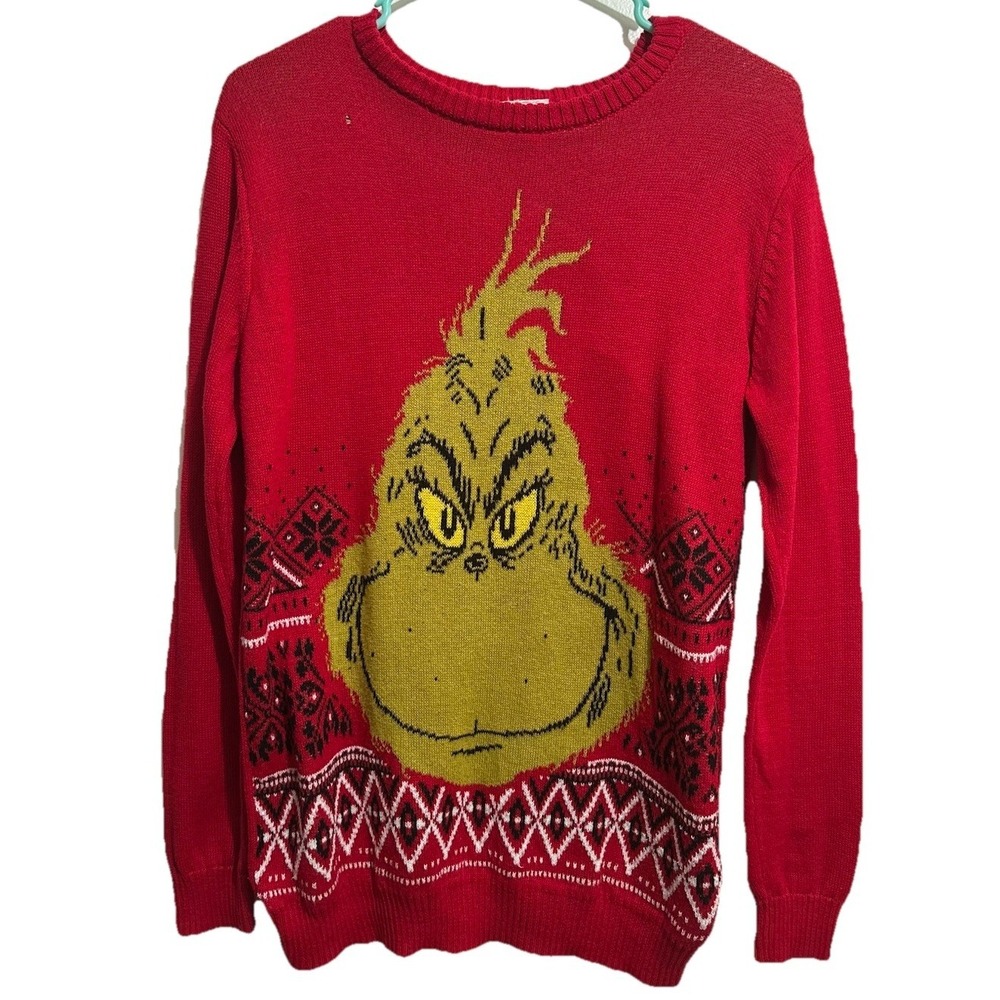 Vintage The Grinch Small Red Christmas Holiday Ugly Cute Sweater Dr. Seuss